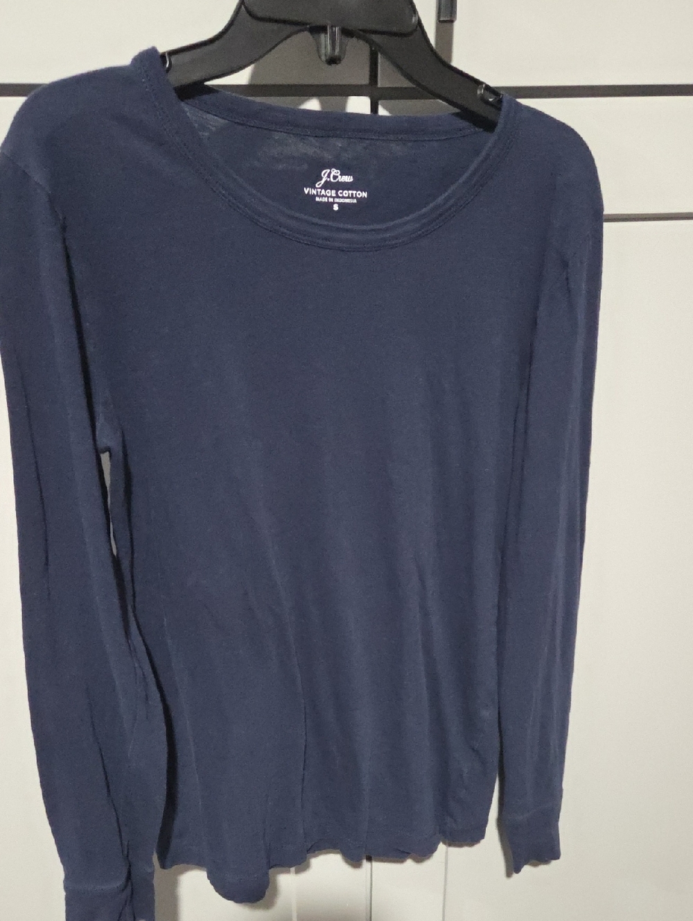 J. Crew Navy Long Sleeve Vintage Cotton Tee